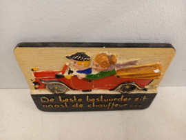 Spreukentegeltje  " De beste bestuurder zit naast de chauffeur "