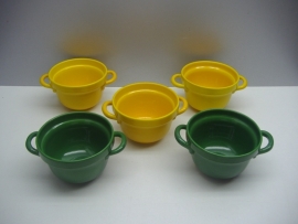 Retro soepkommen in oranje 4x / Retro soupbowls in orange 4x