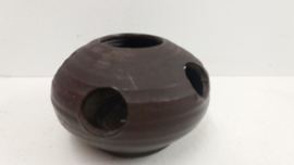 Waxine licht houder in bruin van Jan de Graaf / Waxine holder in brown by Jan de Graaf