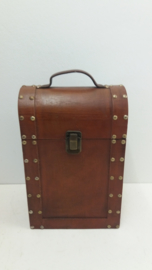 Luxe houten wijnkoffer voor 2 flessen / Luxery wooden winecase for 2 bottles
