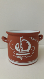 Setje in bruin met scheepjes en 1x visje / Set in brown with boats and 1x fish