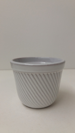 Set bloempotten wit ribbel nummer 2045 Erica / Set planters white rib number 2045 Erica