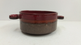 Metallic en rood  soepkom 11 cm. / Metallic and red soup bowl 4.3 inch.