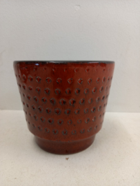 Rode bloempot met doorschijnende zwart / Red flower pot with translucent black