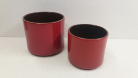 Set rode bloempotten in nummer 2119 / Set red planters in number 2119