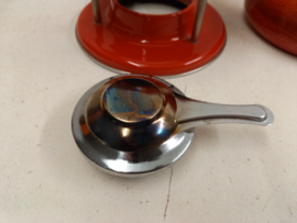 Fondue set in rood retro / Fondue set in red retro