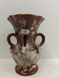Jasba vaas bruin met mint groen  / Jasba vase brown with mint green