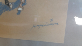 Harry van Zomeren doek met paard. / H. van Zomeren painting with horse