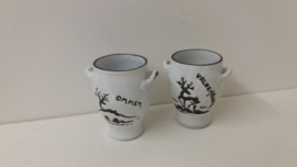 Setje in wit 8x met vooral hertjes / Set in white 8x with dear