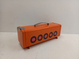 Retro oranje blik van Brabantia  / Retro orange container by Brabantia