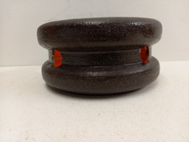 Theelichtje in keramiek oranje bruin / Tealight in ceramic orange brown
