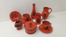 Set oranje items met hertjes 8x / Set orange items with deer 8x