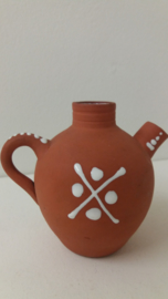 Setje in bruin met witte afbeeldingen / Set in brown with white images