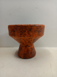 Retro Oranje fatlava vaas 19 x 22 cm./ Retro Orange fat lava vase 19 x 22 cm