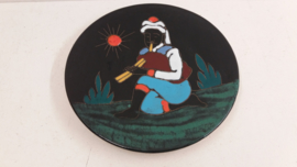 Tunesisch wandbord met muziek 18 cm. / Tunisian wall plate with music 7.1 inch.