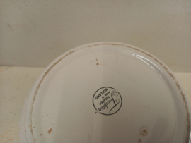 Frankton witte bloempot met messing rand / Frankton white flower pot with brass rim