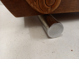 Lectuurbak eiken chroom / Magazine holder oak chrome