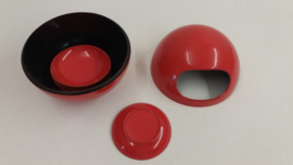 Pindaset in rood melamine 6 cups / Peanut set in red melamine 6 cups