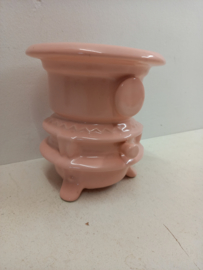 Mooie roze stoof 18.5 cm. / Beautiful pink stove 7.28 inch.