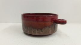 Metallic en rood  soepkom 11 cm. / Metallic and red soup bowl 4.3 inch.