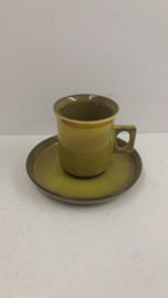 Gele groene kop en schotel  / Yellow green cup and saucer