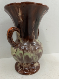 Jasba vaas bruin met mint groen  / Jasba vase brown with mint green