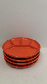 Fondue borden in Oranje van Gerz / Fondue plates in Orange by Gerz