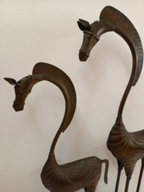 2 koperen paarden 69.5 cm. / 2 copper horses 27.36 inch.