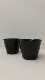 Bloempotjes zwart 2111 gemerkt 0 / Planters in black 2111 marked 0