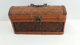 Luxe rotan wijnkoffer met handvat  / Luxury rattan wine case with handle