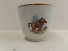 Frankton bloempot met ruiter op paard / Frankton flower pot with rider on horse