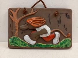 Tegel rennend mannetje om op te hangen / Tile running man to hang