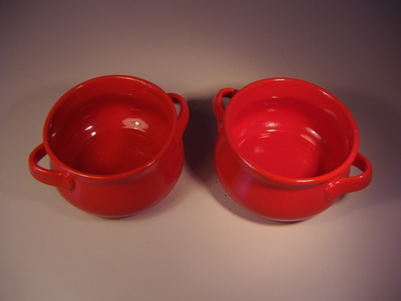 Per pond Handelsmerk rode grote soepkommen 350 ml. | Servies goed / China | nanda ceramics retro  orange