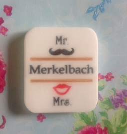 Mr.&Mrs. mal of stempel met eigen naam