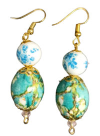 Bohemien Delfstblauw oorbellen