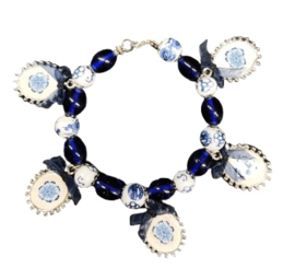 delfsblauwe sieraden set