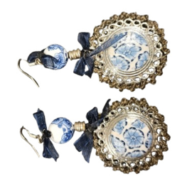 delfsblauwe sieraden set