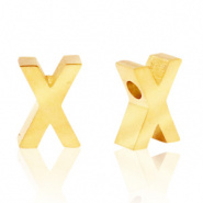 Initiaal letterkraal RVS X goud