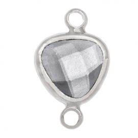 Crystal glas hanger grijs donker zilver connector