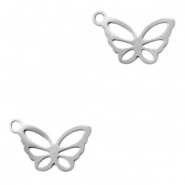 Bedel vlinder zilver RVS
