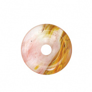 Glaskraal bruin transparant 25 mm disc