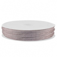 Macramé draad paars licht metallic 1 mm gevlochten