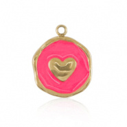 Bedel hart roze fuchsia neon goud RVS