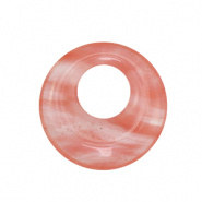Glaskraal roze transparant 30 mm disc
