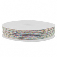 Macramé draad multicolor metallic 1 mm gevlochten