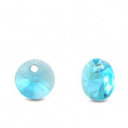 Crystal glas hanger blauw aqua rond 6 mm