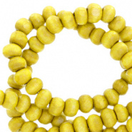 Houten kralen geel lemon 6 mm