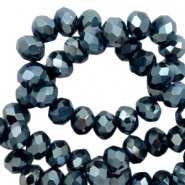 Facetkraal blauw navy 8x6 mm 14 stuks