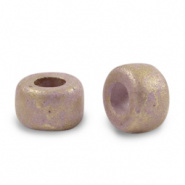 Keramiek kralen paars lila gold spot 9x5 mm Grieks DQ