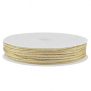 Macramé draad goud licht metallic 0,8 mm gevlochten